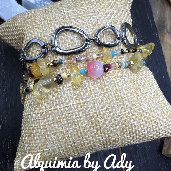 Alquimia Jewelry - CITRINE CHUNKY WRAP AROUND BRACELET